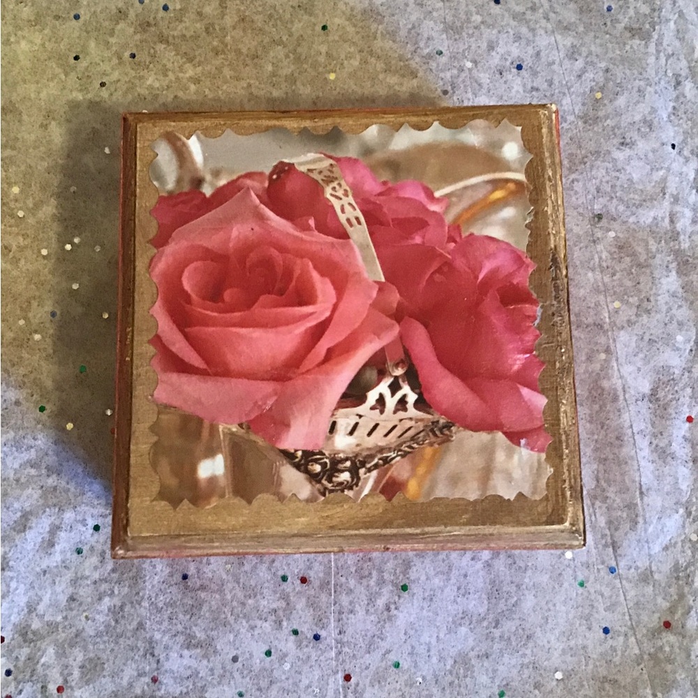 Wood Painted Trinket Box